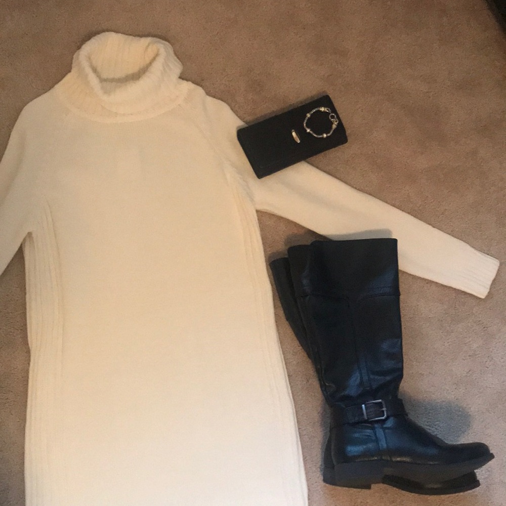 Sale ❄️ 1 left ⚡️ Ivory Turtleneck Sweater Dress - Picture 8 of 8